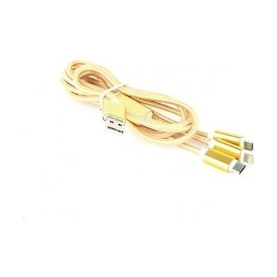 Gembird CC-USB2-AM31-1M-G USB charging combo 3-in-1, 1m, zlatý