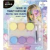 Farby na tvár, pastelové - 6 farieb + štetec (sada)