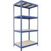 Regál do technickej miestnosti Biedrax 35 x 90 x 180 cm, modrý, 4 police OSB 10 mm, nosnosť 300 kg na policu