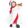 Strend Pro Dekorácia MagicHome Vianoce, Dievčatko hrajúce na trúbku, polyresin, 12x12x20 cm