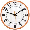 ModernClock Nástenné hodiny Oskar 30 cm biele/oranžové