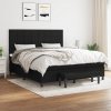 Box spring postel s matrací černá 160x200 cm textil Černý 3136607