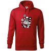 Bedmintoňák - Mikina pánska Cape s kapucňou - 3XL ( Červená )
