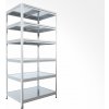 Regál do technickej miestnosti Biedrax 35 x 75 x 210 cm, pozink, 6 políc plechových, nosnosť 150 kg na policu