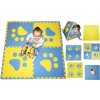 Pěnový BABY koberec s okraji - modrá,žlutá