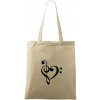 Husľový kľúč srdce - Taška bavlnená - 42 x 38 cm ( Naturalna )