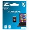 Goodram USB flash disk, USB 2.0, 16GB, UPI2, čierny, UPI2-0160K0R11, USB A, s krytkou