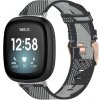 eses Tkaný remienok pre Fitbit Versa 3 a 4, Sense 1 a 2 - Vzorovaný, sivý