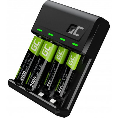 Green Cell GRSETGC03 + 2x AA 2000 mAh, 2x AAA 800 mAh