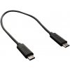 Kábel USB 2.0 MICRO-B M/M 0.3m, High Speed, čierny, napájací