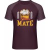 Mymate Predĺžené Tričko MY111 - Pivný dizajn - Na zdravie - Burgundy / Heather Burgundy - L - Pánske