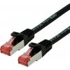 Roline 21.15.2652 RJ45 sieťové káble, prepojovacie káble CAT 6 S/FTP 2 m čierna dvojžilový tienený, bez halogénov, samozhášavý 1 ks; 21.15.2652