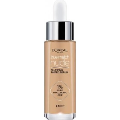 L'Oréal Paris True Match Nude Plumping Tinted Serum tónujúce sérum s 1 % kyseliny hyalurónovej 30 ml 2-3 light
