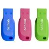 SanDisk Cruzer Blade - Jednotka USB flash - 16 GB - USB 2.0 - modrá, zelená, růžová (balení 3) SDCZ50C-016G-B46T