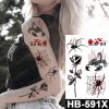 REBELULU Dočasné tetovanie vodeodolné Ruža Rose Kvet Scorpion Spider Web No Fear