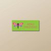Nažehľovacie menovky na oblečenie (Kopírovat) - 1ks, Obdĺžnik 4,4 × 1,7 cm, Motýľ, Zelená