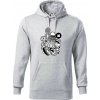 Bedmintoňák - Mikina pánska Cape s kapucňou - 2XL ( Svetlosivý melír )