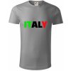 Italy Nápis - Tričko z organickej bavlny - 2XL ( Starostrieborná )