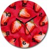 Sklenené hodiny okrúhle Podvodné jahody fi 30 cm