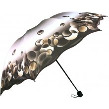 Guličky deštník skládací šedo hnedý