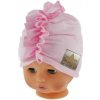 Baby Nellys Jarná/jesenná bavlnená čiapka - turban, sv. ružová, 68/74 (6-9m)