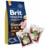 BRIT Premium By Nature Junior M 15kg & WILD FARM 2x500g psie maškrty mix príchutí