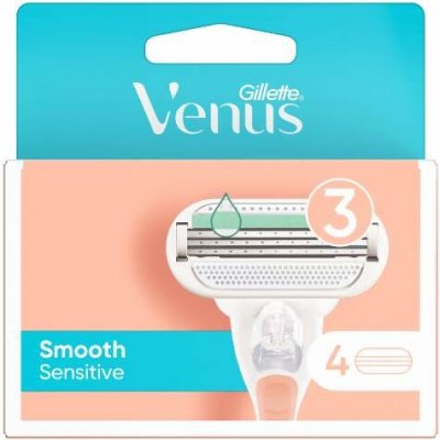 GILLETTE Venus smooth sensitive náhradné hlavice 4 ks - Gillette Venus Smooth Sensitive 4 ks