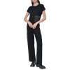 DKNY SWTR PANT W/ SATIN P BLACK