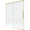Mexen Rox, 2-krídlová posuvná vaňová zástena 140 x 150 cm, 8mm číre sklo, zlatý matný profil, 8C9-140-001-55-00