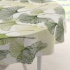 Biante Bavlnený okrúhly obrus Sandra SA-576 Zelené Ginkgo listy na bielom Ø 90 cm