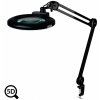 Čierna pracovná lampa s lupou IB-150 s reguláciou jasu, 5D