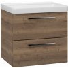 EBS Urban Skříňka s umyvadlem 61cm, dub Halifax/madlo chrom 1 set