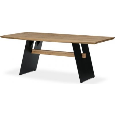 Autronic Jedálenský stôl, 200x100 cm,masiv dub, zkosená hrana, kovová noha, čierny lak DS-M200 DUB
