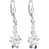 Evolution Group strieborné náušnice visiace s kryštálmi Swarovski AB efekt strapec 31245.2