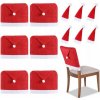 Dekoratívny Poťah na stoličku Springos, Mikulášsky dizajn, červený, polyester, 6 ks