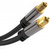 PremiumCord optický kábel Toslink M/M, Gold design prepojovací 2,0m čierny kjtos6-2