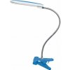 LED stolná lampička s vypínačom a klipsou BAZ 5 W/230 V/4000 K/340 Lm/120°/IP20, modrá