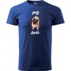 Sablio Tričko s potlačou Pug lover - modré L