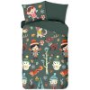 Tmavozelené bavlnené detské obliečky na jednolôžko/predĺžené 140x220 cm Fun – Good Morning