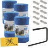 Sada lanko 3 mm pro elektrický ohradnik 0,17 Ω/m + 10 spojok + ručný navijak/odvíjač