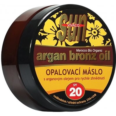 VIVACO SUN Argan Oil opaľovacie maslo SPF 20 s argánovým olejom pre rýchle zhnednutie 200ml