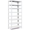 Policový regál Trestles RH 2200x800x600, nosnosť 2000 kg, 8 políc bielych Farba: biela
