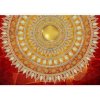 Fototapeta - FT6061 - Zlatá mandala - oranžový podklad Vliesová fototap. - 416cm x 254cm