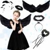 Anjelské krídla s perím 60cm Kostým na Halloween + Príslušenstvo, Farba Čierna