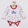 Dojčenské bavlnené body s dlhým rukávom New Baby Cherry