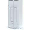 Alfa 3 Kovová šatníková skrinka Z, 4 oddiely, 1800 x 800 x 500 mm, otočný zámok, sivé dvere