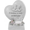 Dekorácia MagicHome, Srdce s anjelikmi, polyresin, na hrob, 15,5x12x17,5 cm