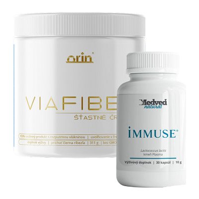 Orin Viafiber 311 g a Medveď Natural Immuse 30 kapsúl