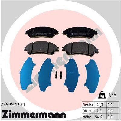 Sada brzdových platničiek, vždy 4 kusy v sade ZIMMERMANN 25979.170.1 (259791701)