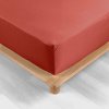 Napínacia plachta z bavlneného perkálu v tehlovej farbe 90x190 cm Percaline – douceur d'intérieur